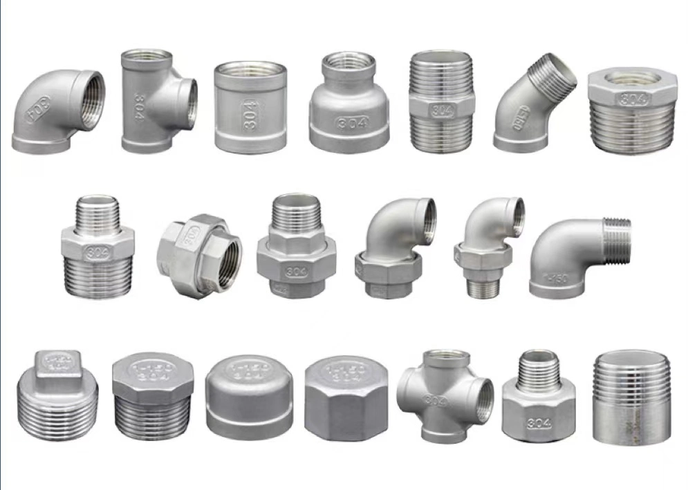 OEM Threaded 1/2′ ′ 3/4′ ′ 1′ ′ Female Connection Cross Forged Screw Malleable Iron Pipe Fittings